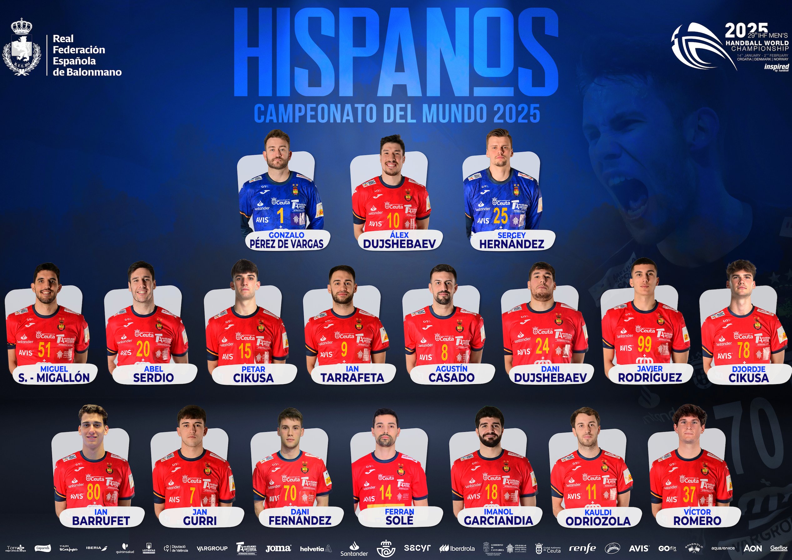 Sergey Hern&aacute;ndez, seleccionado para el Campeonato del Mundo 2025 de balonmano